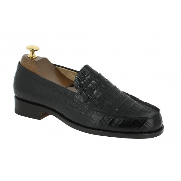 Mocassin Center 51 1961 Tod cuir façon crocodile noir