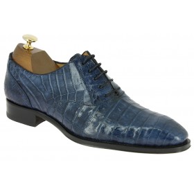 Oxford shoe Mezlan 4338 genuine blue navy crocodile