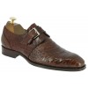 Monk strap shoe Mezlan 4312 genuine cognac crocodile