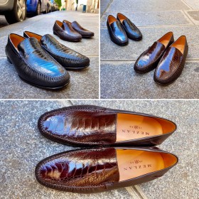 Mocassin Mezlan 7207 véritable patte d'autruche noir