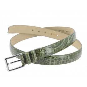 Mezlan genuine olive green crocodile leather belt