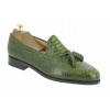 Moccasin with Pompons Center 51 3136 Will Green leather python print finish