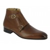 Monk strap Boot with zipper Baxton 12293 brown leather