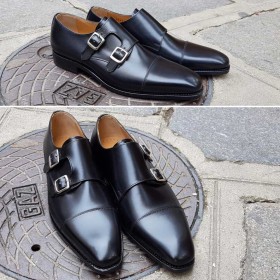Monk strap shoe Center 51 8669 Bill black leather