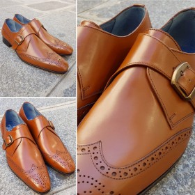 Monk strap shoe Center 51 12290 brown leather