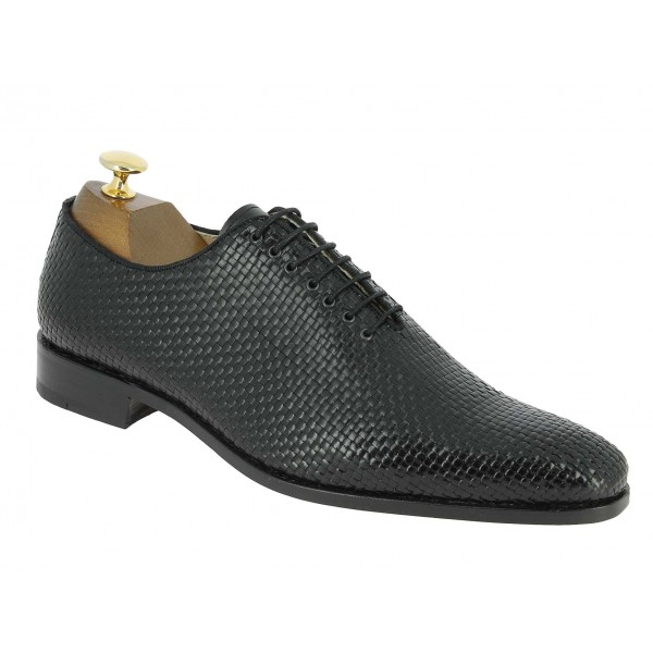 Richelieu Baxton 12420 Theo cuir tressé noir