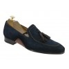 Moccasin shoe with pompons Mezlan 8452 navy blue suede