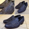 Moccasin slippers sleepers Center 51 Night light blue navy glitter
