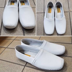 Mocassin souple Dingo 0610 cuir blanc