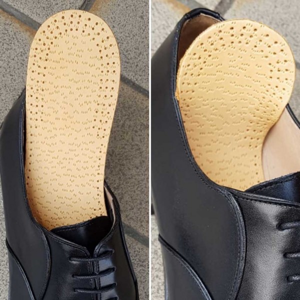 Leather and cork insole