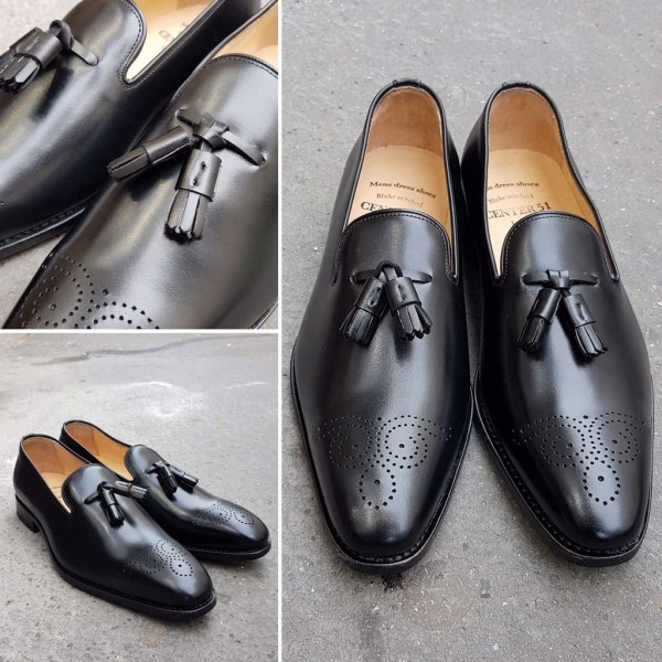 Mocassin à pompons Center 51 12836 New York cuir noir