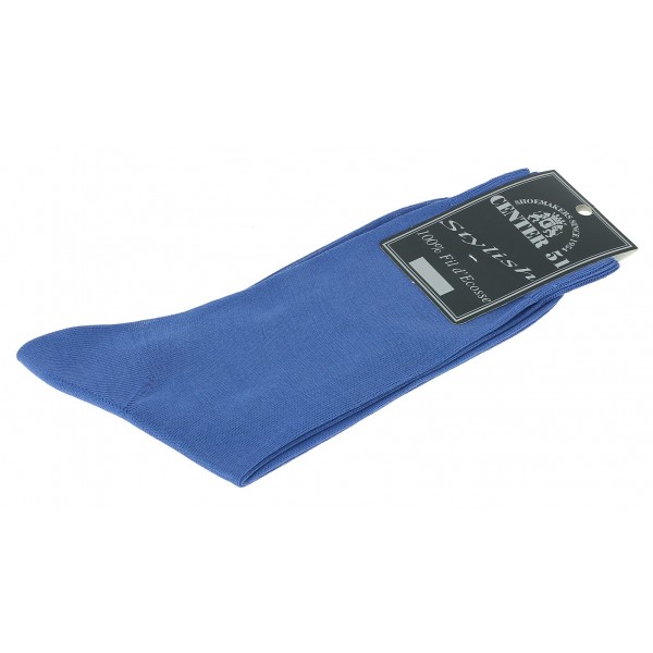 Fine egytian mercerized cotton socks blue electric
