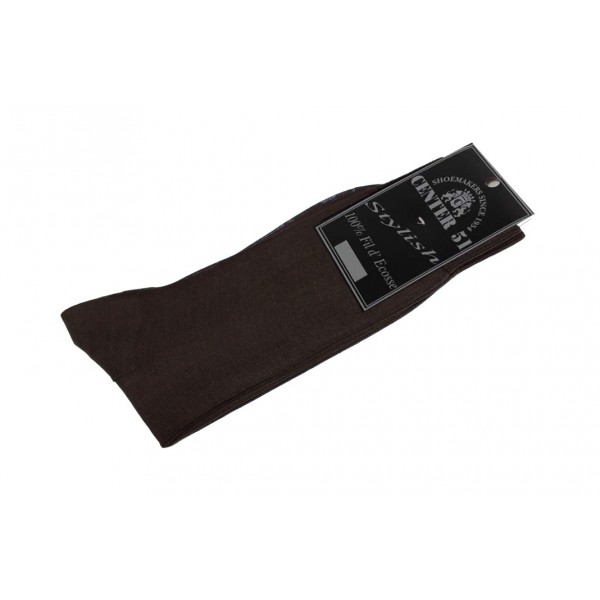 Chaussettes en fil d'Ecosse marron