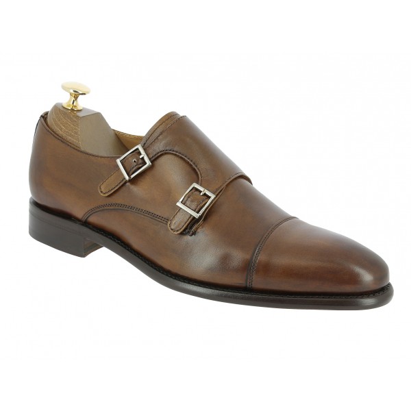 Chaussure à double boucles Berwick 2838 cuir marron