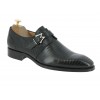 Monk strap shoe Mezlan 4594 genuine black lizard