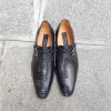 Monk strap shoe Mezlan 4594 genuine black lizard