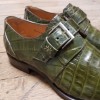 Monk strap shoe Mezlan 4312 genuine green crocodile