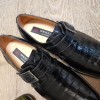 Monk strap shoe Mezlan 4312 genuine black crocodile