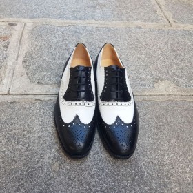 Oxford shoe Center 51  3763 Tim black and white leather