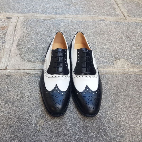Oxford shoe Center 51  3763 Tim black and white leather