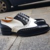 Richelieu Center 51 3763 Tim cuir bicolore noir et blanc
