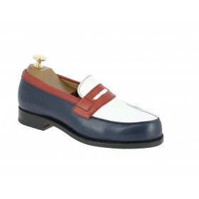 Mocassin Femme Center 51 0622 Wendy cuir multicolore bleu blanc rouge