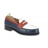 Mocassin Femme Center 51 0622 Wendy cuir multicolore bleu blanc rouge