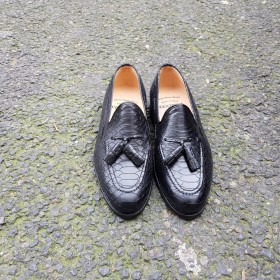 Mocassin à pompons Center 51 3136 Will cuir façon python noir