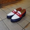 Mocassin Femme Center 51 0622 Wendy cuir multicolore bleu blanc rouge
