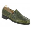Moccasin Center 51 1961 Tod green leather python print finish