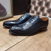 Oxford shoe Berwick 3407 black leather crocodile print finish