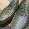 Moccasin Center 51 1961 Tod green leather python print finish