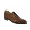Oxford shoe Berwick 3407 brown leather crocodile print finish