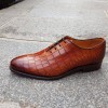 Oxford shoe Berwick 3407 brown leather crocodile print finish