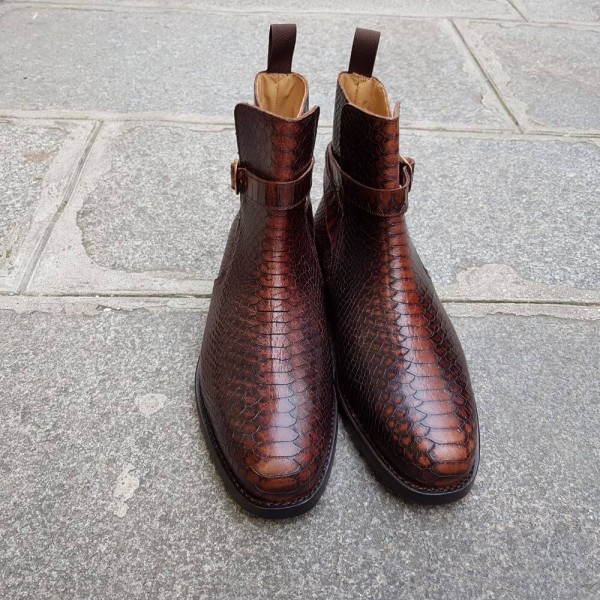 Bottine Center 51 6191 Reno cuir marron façon pyton