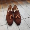 Moccasin with Pompons Center 51 3136 Will tobacco suede with brown leather tassels