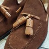 Moccasin with Pompons Center 51 3136 Will tobacco suede with brown leather tassels