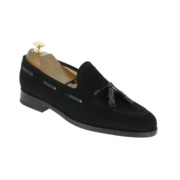 Moccasin with Pompons Center 51 3136 Will black suede with black varnished leather tassels