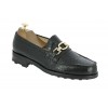Moccasin Center 51 13083 black leather python print finish