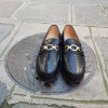 Mocassin Center 51 13083 cuir façon python noir