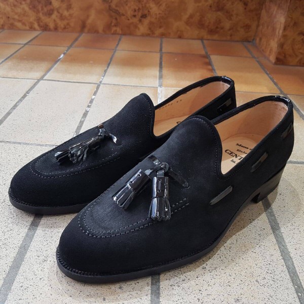 Moccasin with Pompons Center 51 3136 Will black suede with black varnished leather tassels