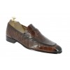 Moccasin Mezlan 4450 genuine brown crocodile