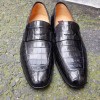 Moccasin Mezlan 4450 genuine black crocodile