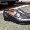Moccasin Mezlan 4450 genuine black crocodile