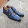 Monk strap shoe Center 51 8669 Bill navy blue leather