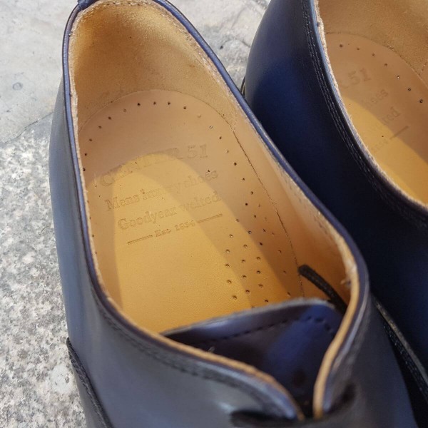 Oxford shoe Center 51 12168 Doug navy blue leather