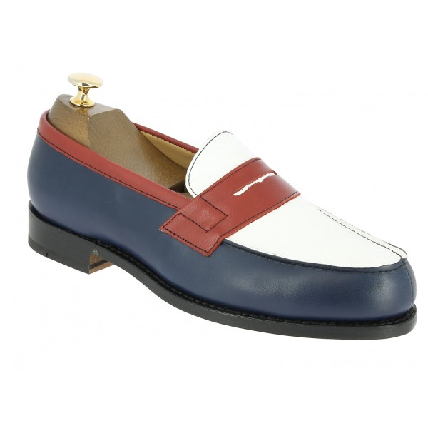 Mocassin Center 51 2906 Dan cuir multicolore bleu blanc rouge