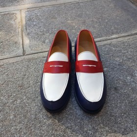 Moccasin Center 51 2906 Dan multicoloured leather blue white red