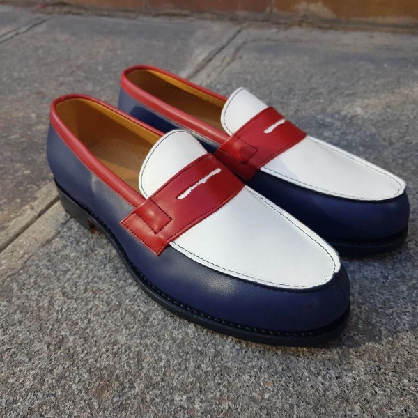 Moccasin Center 51 2906 Dan multicoloured leather blue white red