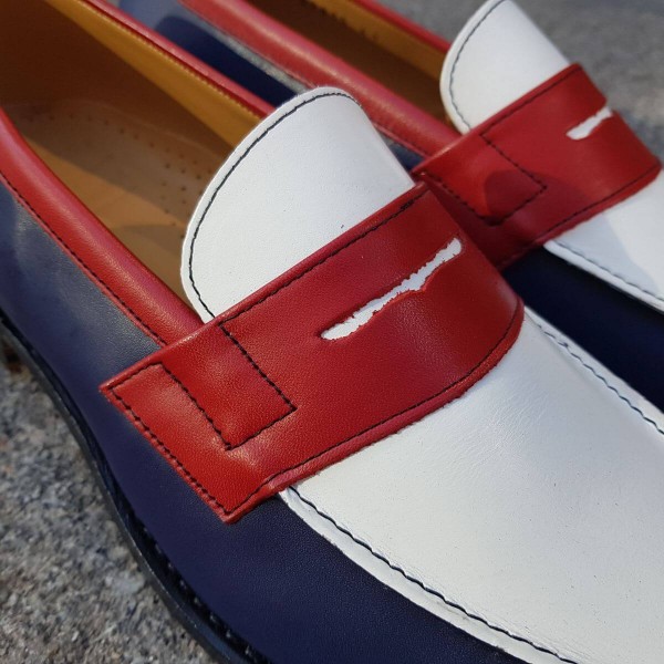 Moccasin Center 51 2906 Dan multicoloured leather blue white red